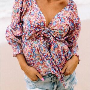 Flawless‎ Floral With Front Tie Size: M